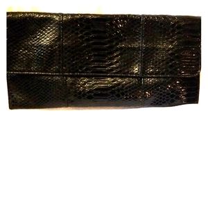 Black snake skin evening bag